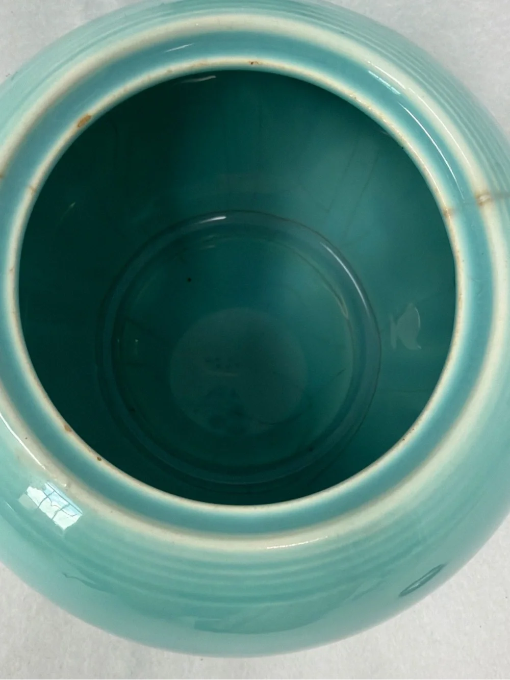 Vintage Teal Ceramic Teapot with Lid